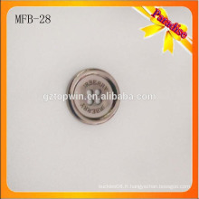 MFB28 Pignon brossé à la forme ronde haut de gamme métal 4 trous à couper le bouton en alliage de zinc pour un pantalon de survêtement